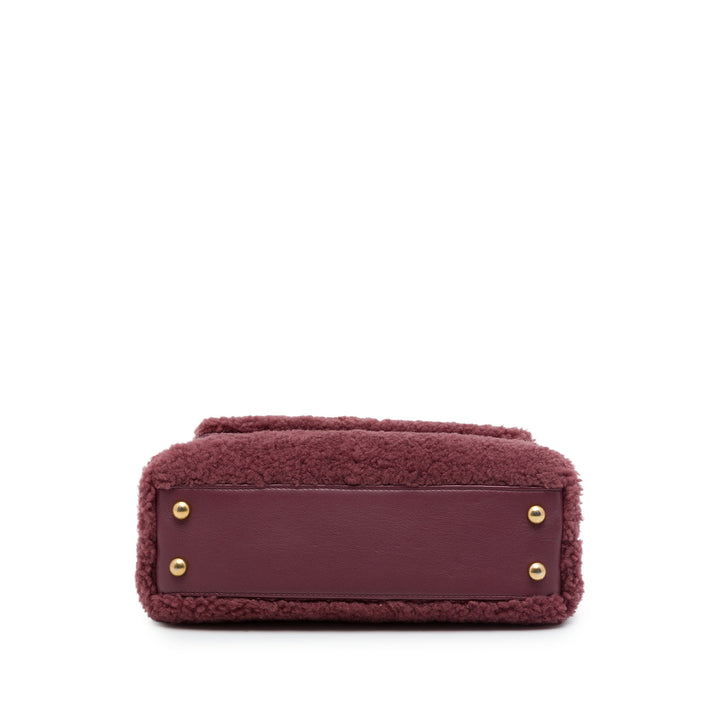 Chanel Shearling Coco sac à Petit Matière naturelle Rouge – vue 3 – GABY PARIS