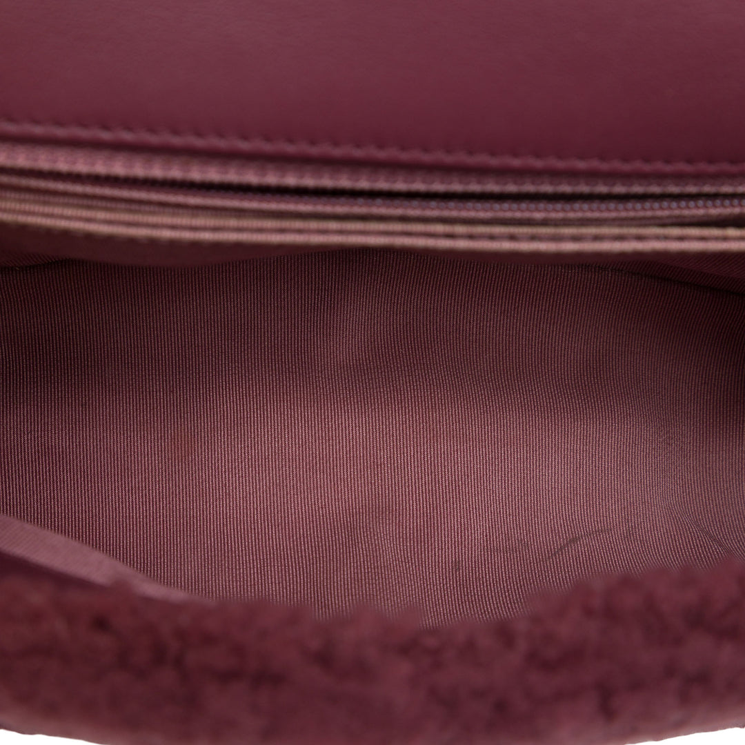 Chanel Shearling Coco sac à Petit Matière naturelle Rouge – vue 4 – GABY PARIS