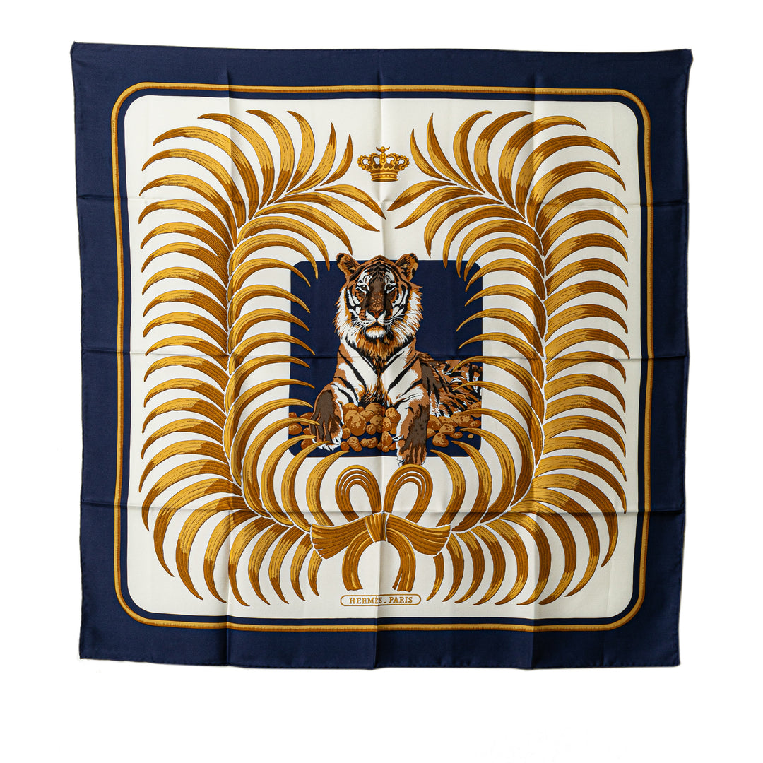 Tigre Royal Silk Scarf White - Gaby Paris