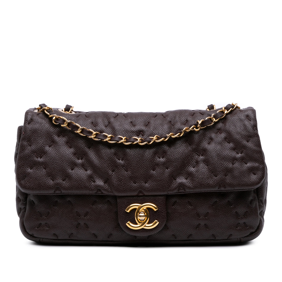 Caviar Wild Stitch Flap Brown - Gaby Paris