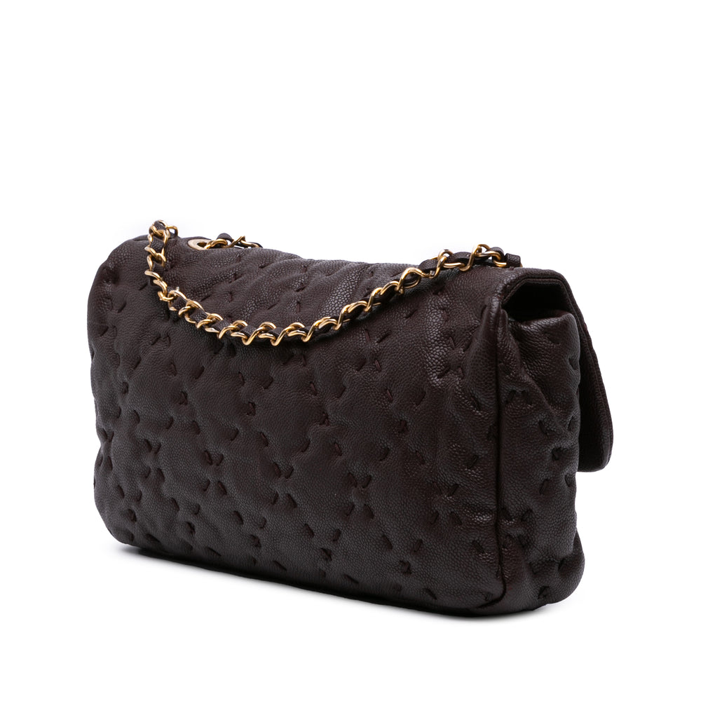Caviar Wild Stitch Flap Brown - Gaby Paris
