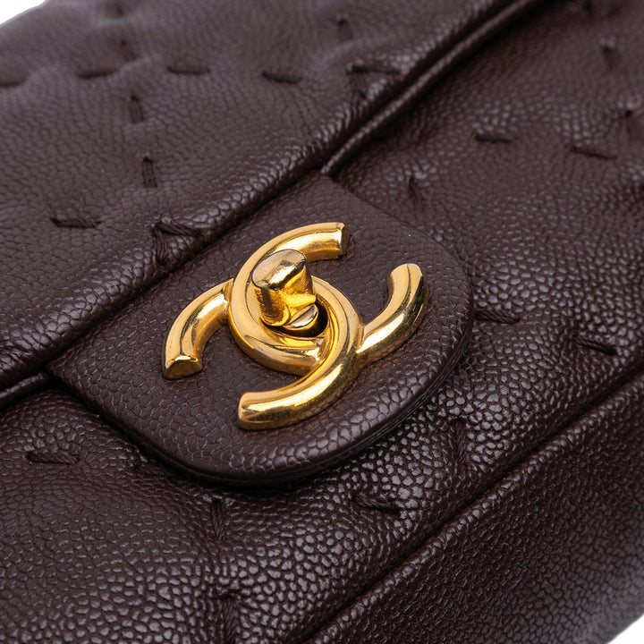 Caviar Wild Stitch Flap Brown - Gaby Paris