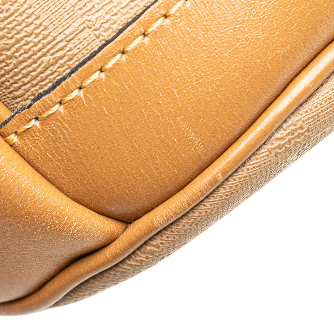 Dior Coated Toile and Cuir Cosmetic Pochette Marron