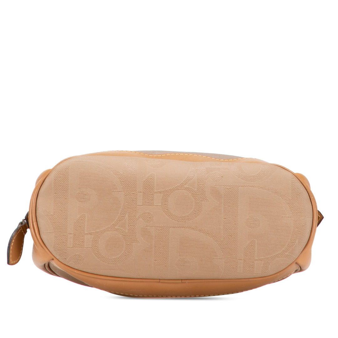 Dior Coated Toile and Cuir Cosmetic Pochette Marron