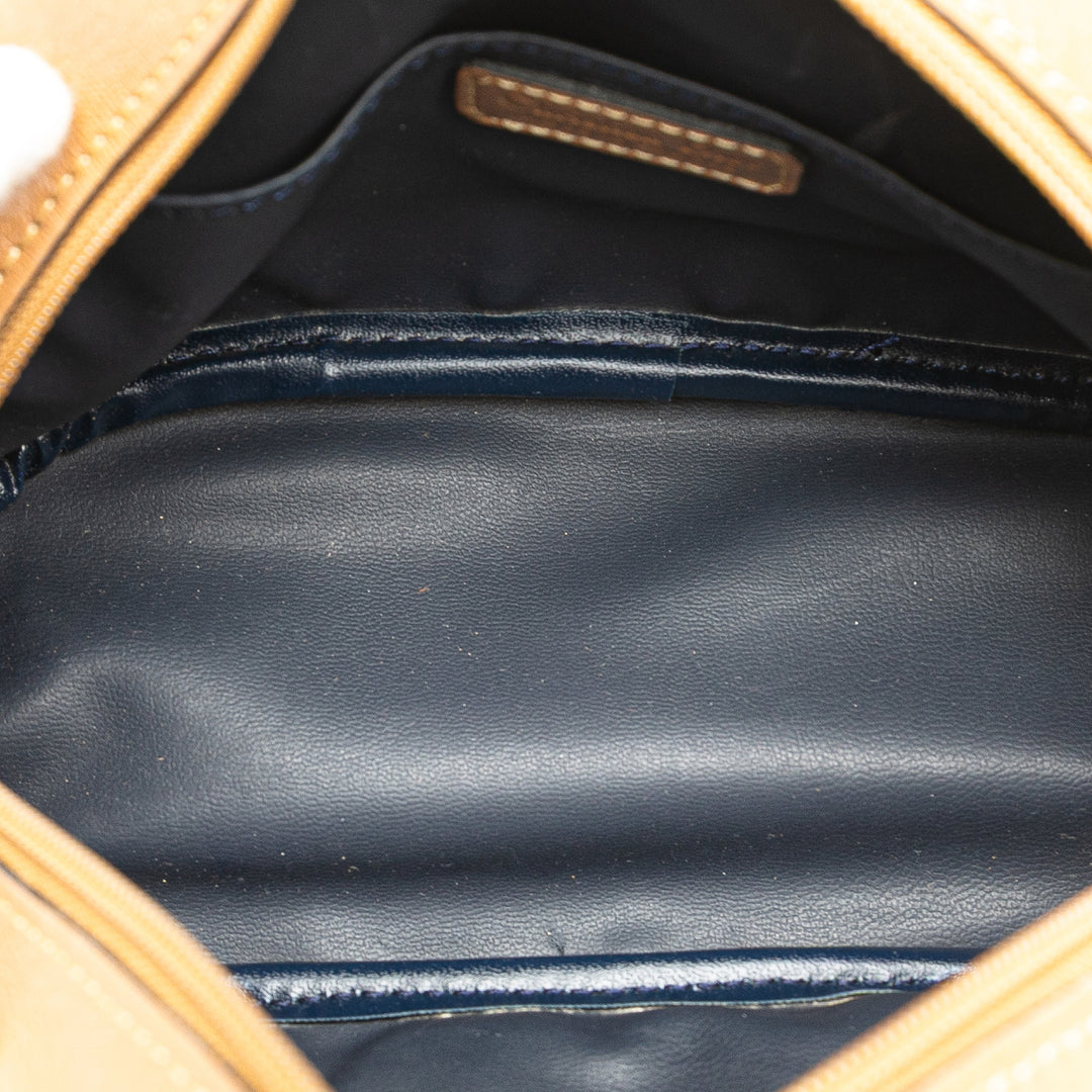 Dior Coated Toile and Cuir Cosmetic Pochette Marron