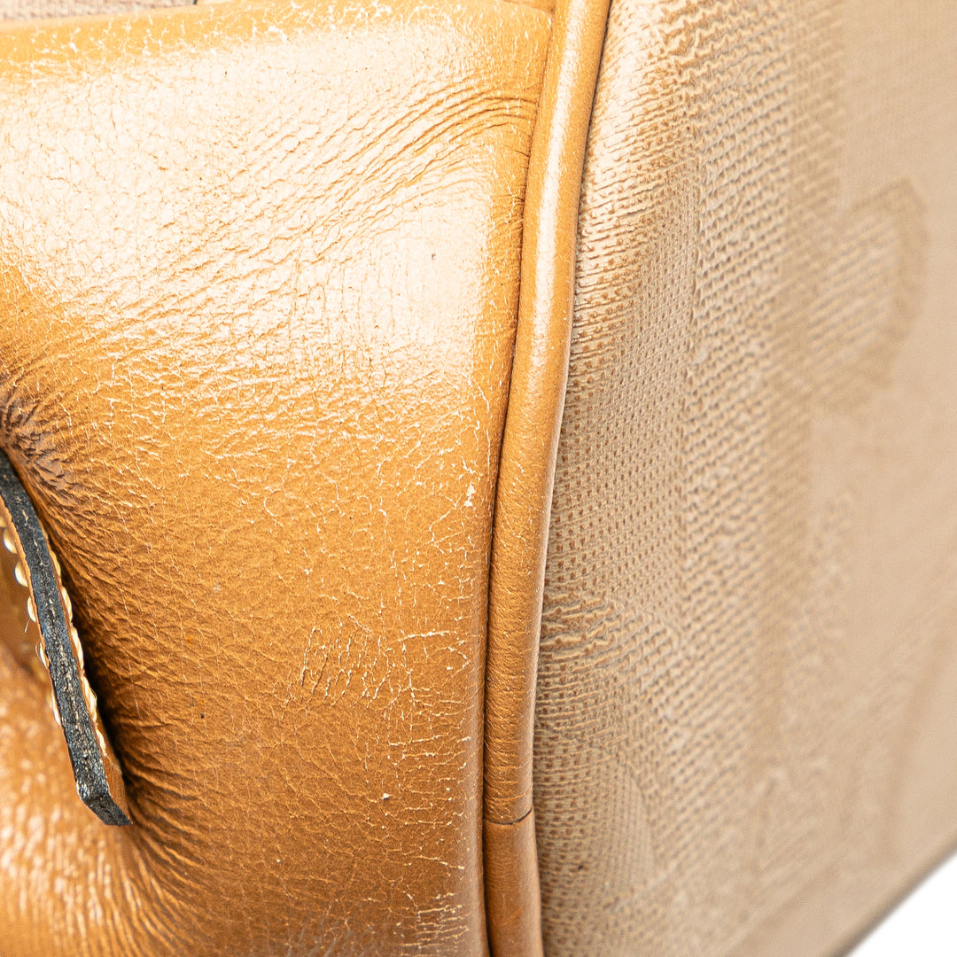 Dior Coated Toile and Cuir Cosmetic Pochette Marron