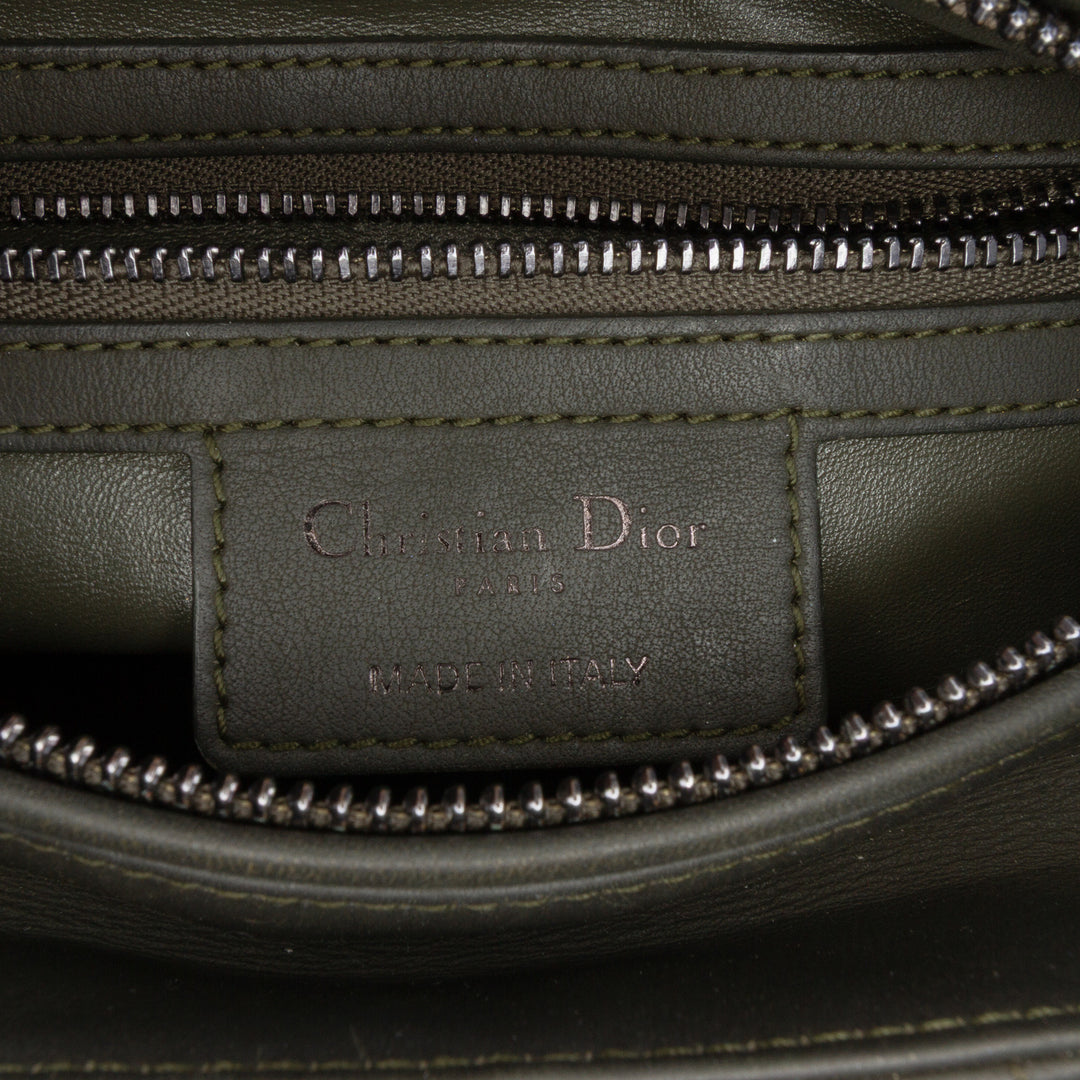 Dior Lady Dior Cannage Moyen Cuir d'agneau Marron – vue 5 – GABY PARIS