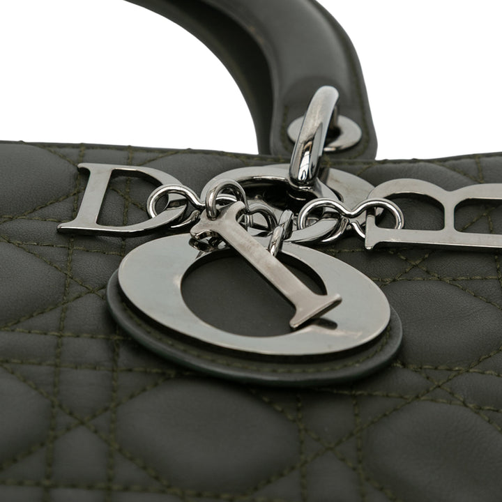 Dior Lady Dior Cannage Moyen Cuir d'agneau Marron – vue 7 – GABY PARIS