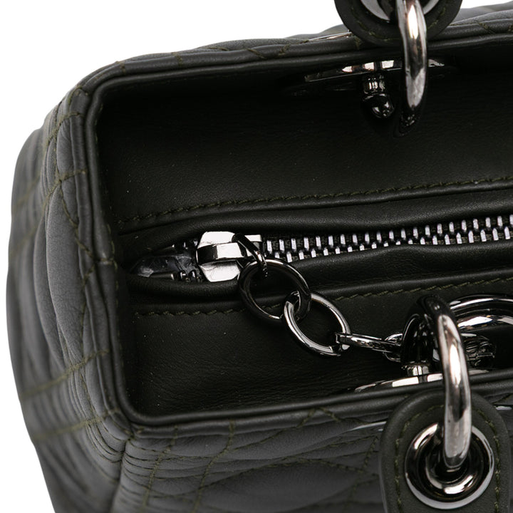 Dior Lady Dior Cannage Moyen Cuir d'agneau Marron – vue 9 – GABY PARIS