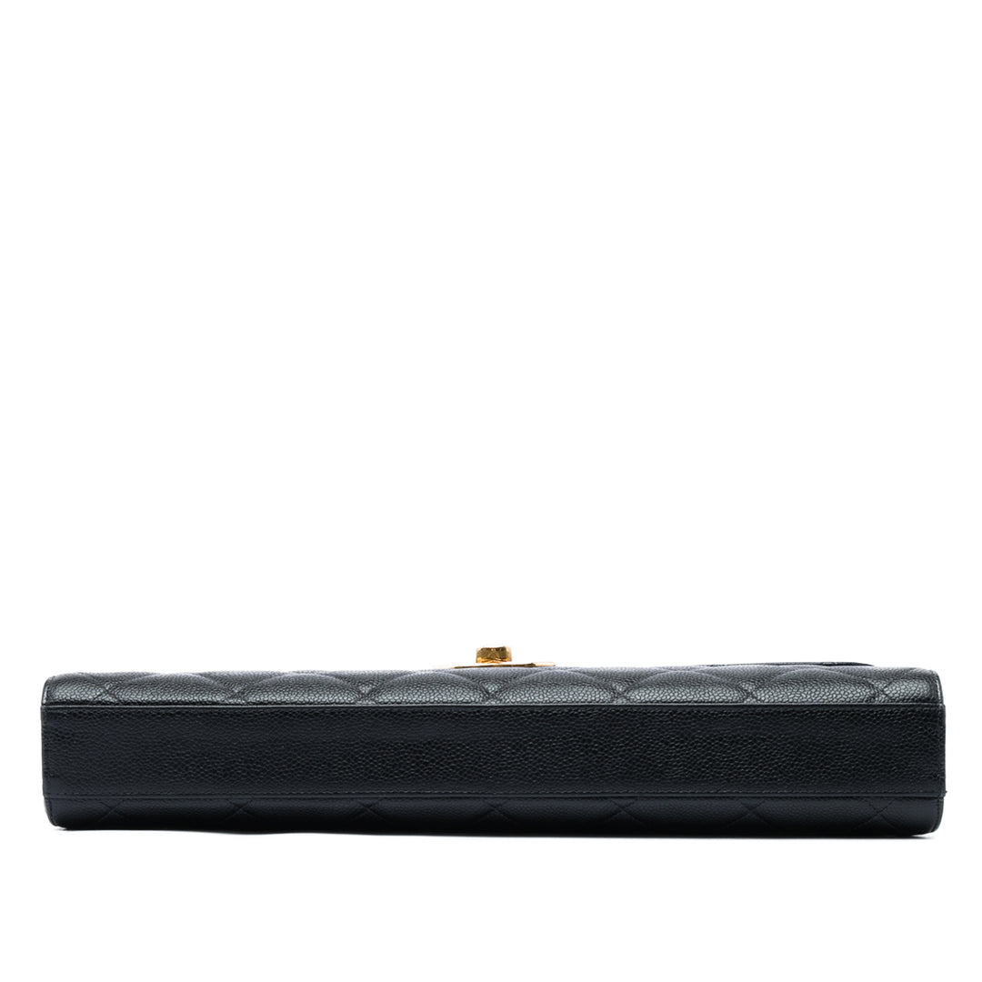 CC Matelassé Porte-documents Cuir caviar Noir