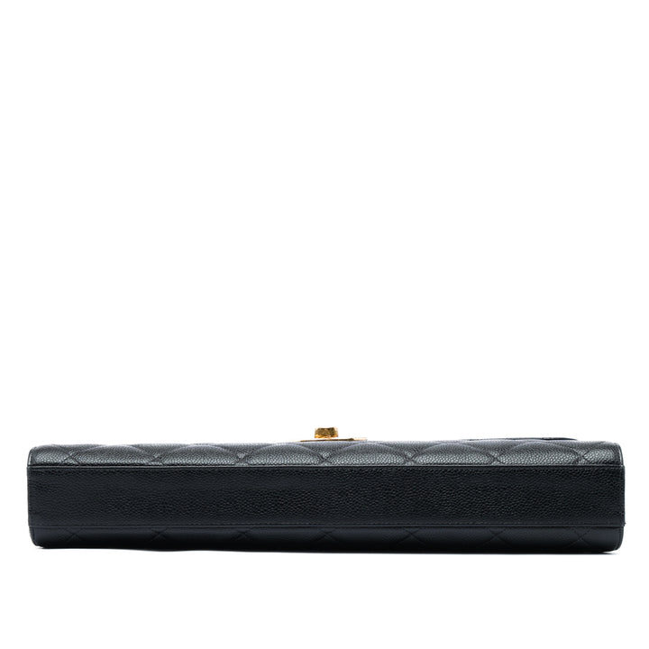 CC Matelassé Porte-documents Cuir caviar Noir
