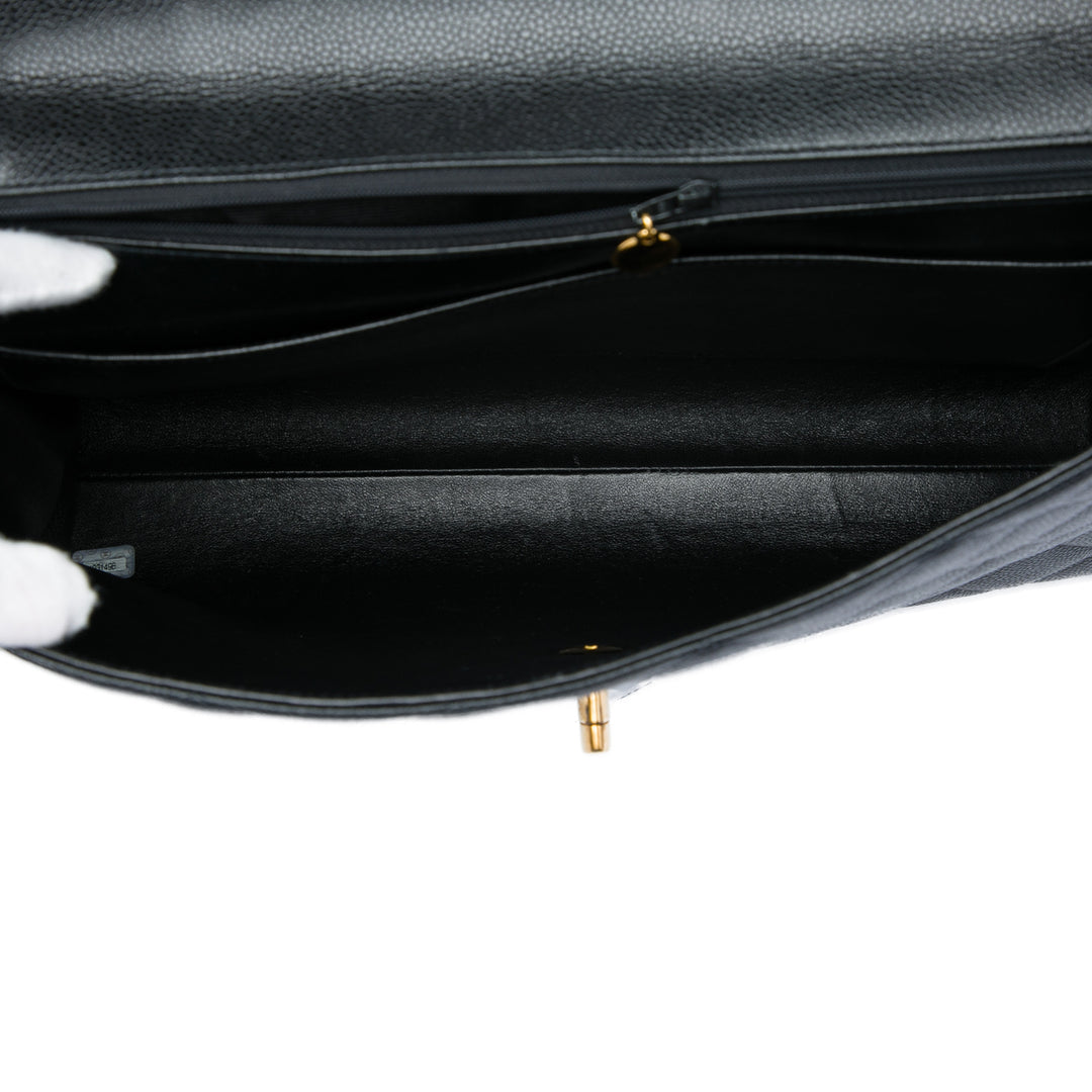 CC Matelassé Porte-documents Cuir caviar Noir