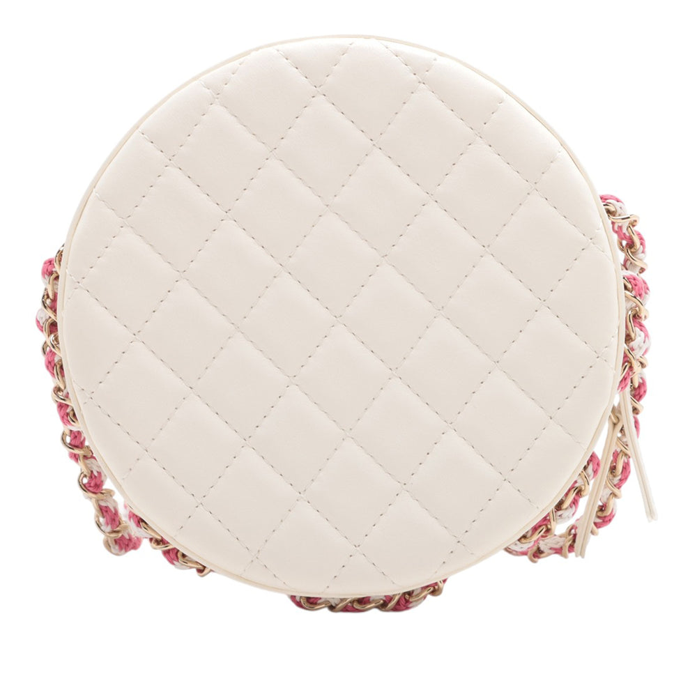 Chanel Cuir d’agneau La Pausa Coco Lifesaver Round Bag Blanc – GABY PARIS Authentique