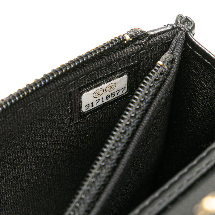Quilted Calfskin Maxi Pearls Clutch With Chain Black - Gaby Paris