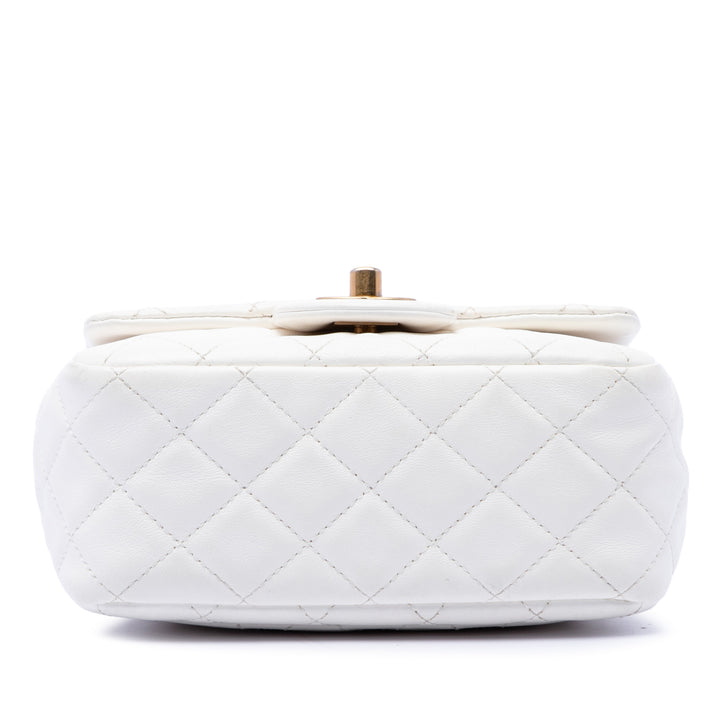 Chanel Mini Square Cuir d’agneau Romance Simple rabat