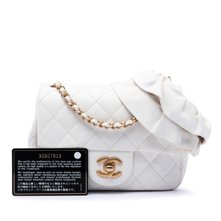 Chanel Mini Square Cuir d’agneau Romance Simple rabat