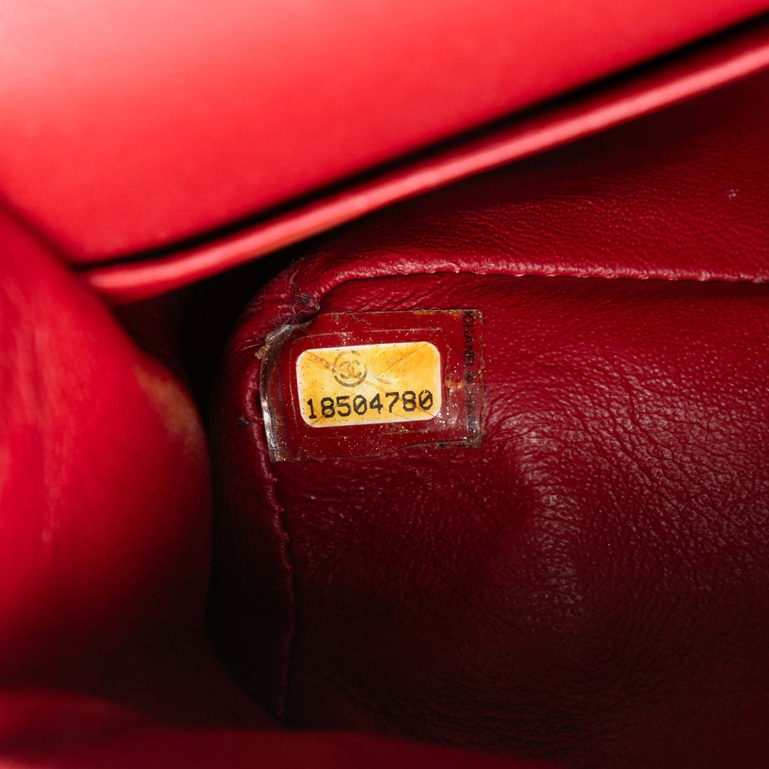 Chanel Medium Classic Cuir verni Double rabat