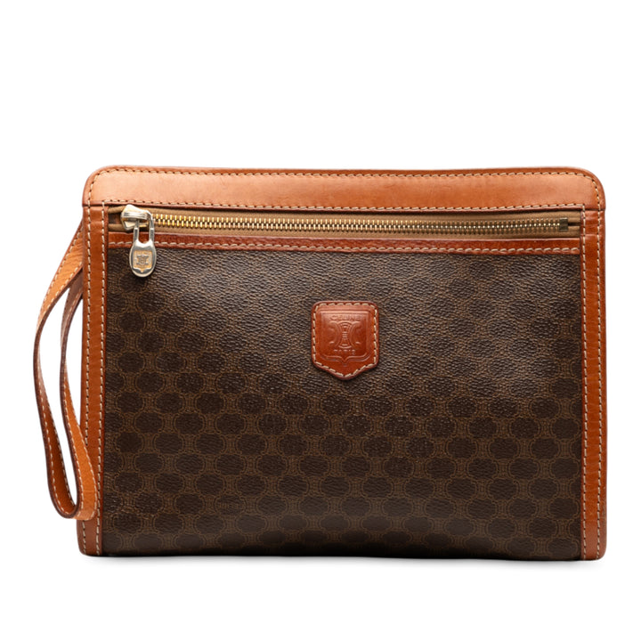 Celine Macadam Coated Toile Pochette Marron – GABY PARIS Authentique