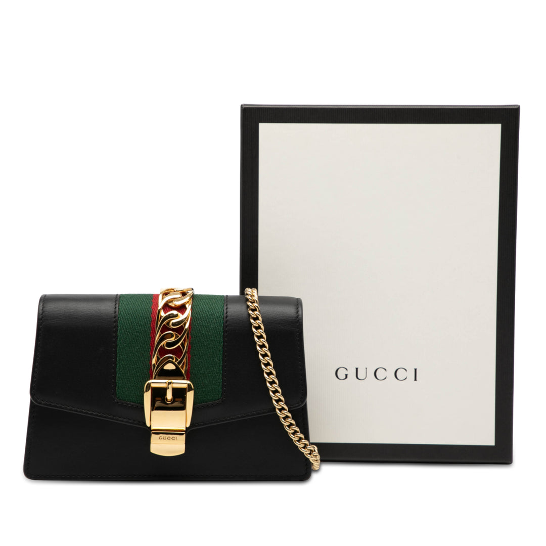 Gucci Super Mini Cuir Sylvie Chain Sac porté croisé