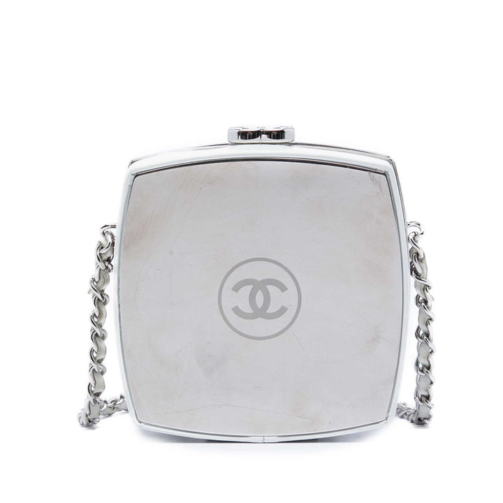 Chanel Cuir verni Cuir de chèvre Make Up Boîte Pochette avec chaîne