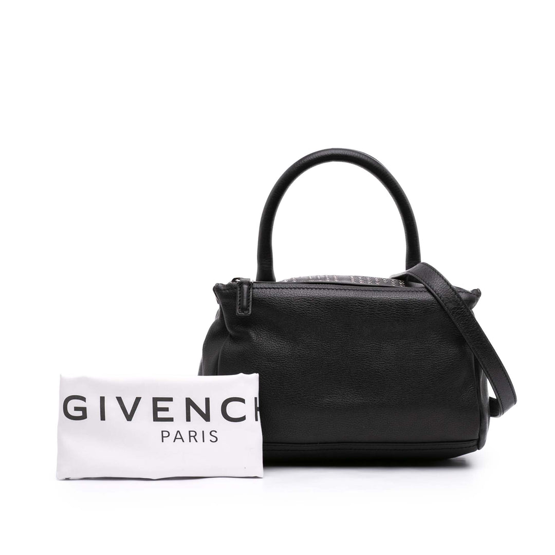 Grommets Pandora Sac Petit Cuir de chèvre Noir