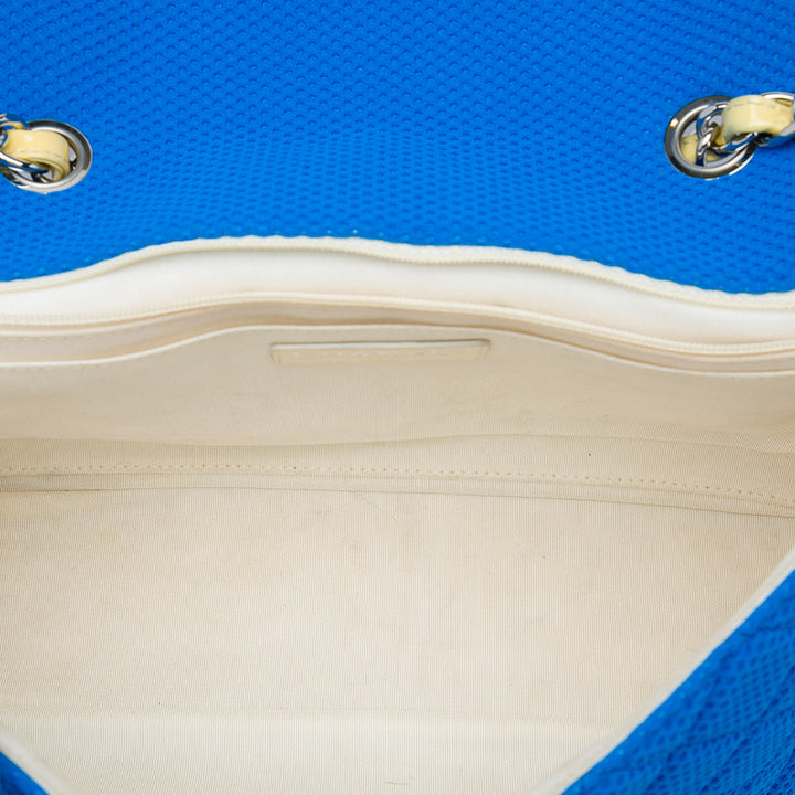 Chanel Classic perforé Jersey Rabat simple Jumbo Bleu – vue 4 – GABY PARIS