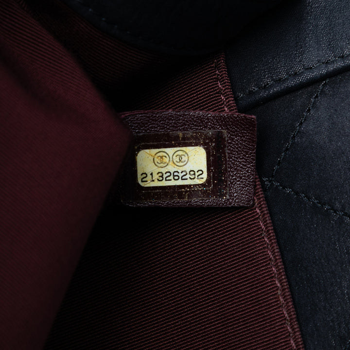 Chanel Bicolore Shearling Boy à rabat Moyen Matière naturelle