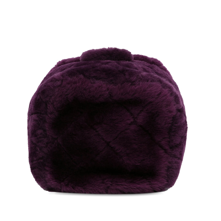 Small Quilted Shearling Vanity Case Purple - Gaby Paris