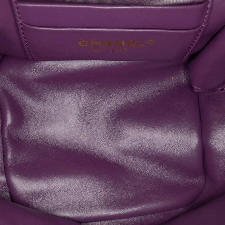 Small Quilted Shearling Vanity Case Purple - Gaby Paris