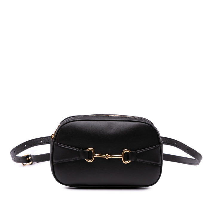 Leather Crecy Belt Bag Black - Gaby Paris