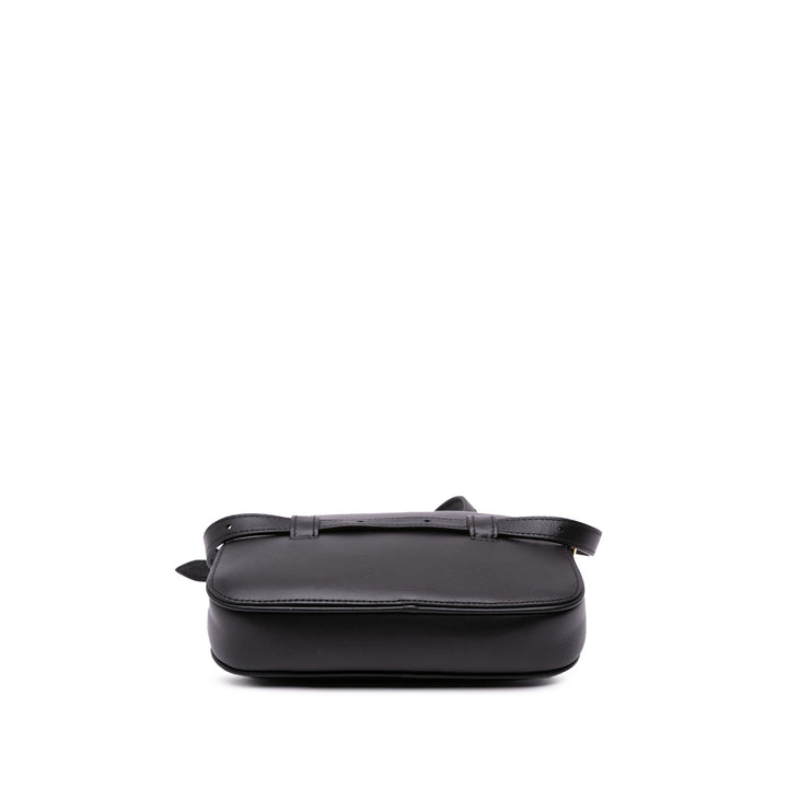 Leather Crecy Belt Bag Black - Gaby Paris