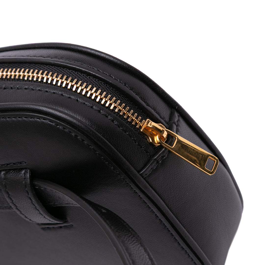 Leather Crecy Belt Bag Black - Gaby Paris