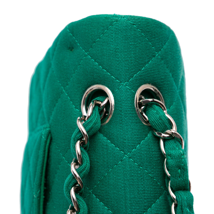 Medium Classic Jersey Double Flap Green - Gaby Paris