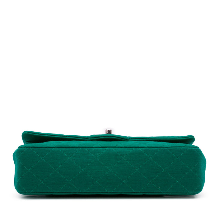 Medium Classic Jersey Double Flap Green - Gaby Paris