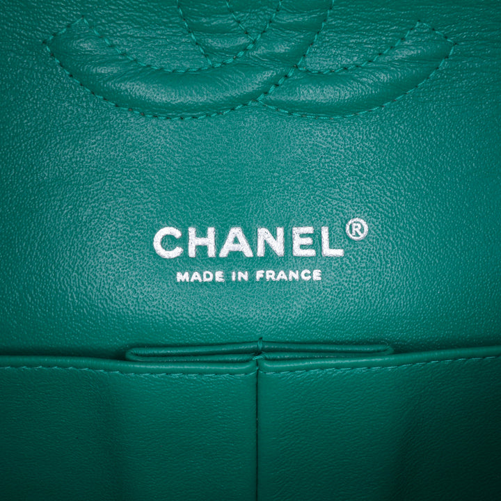 Medium Classic Jersey Double Flap Green - Gaby Paris