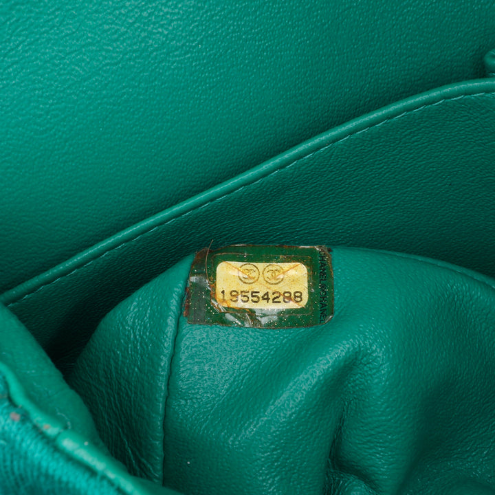 Medium Classic Jersey Double Flap Green - Gaby Paris