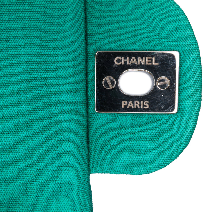 Medium Classic Jersey Double Flap Green - Gaby Paris