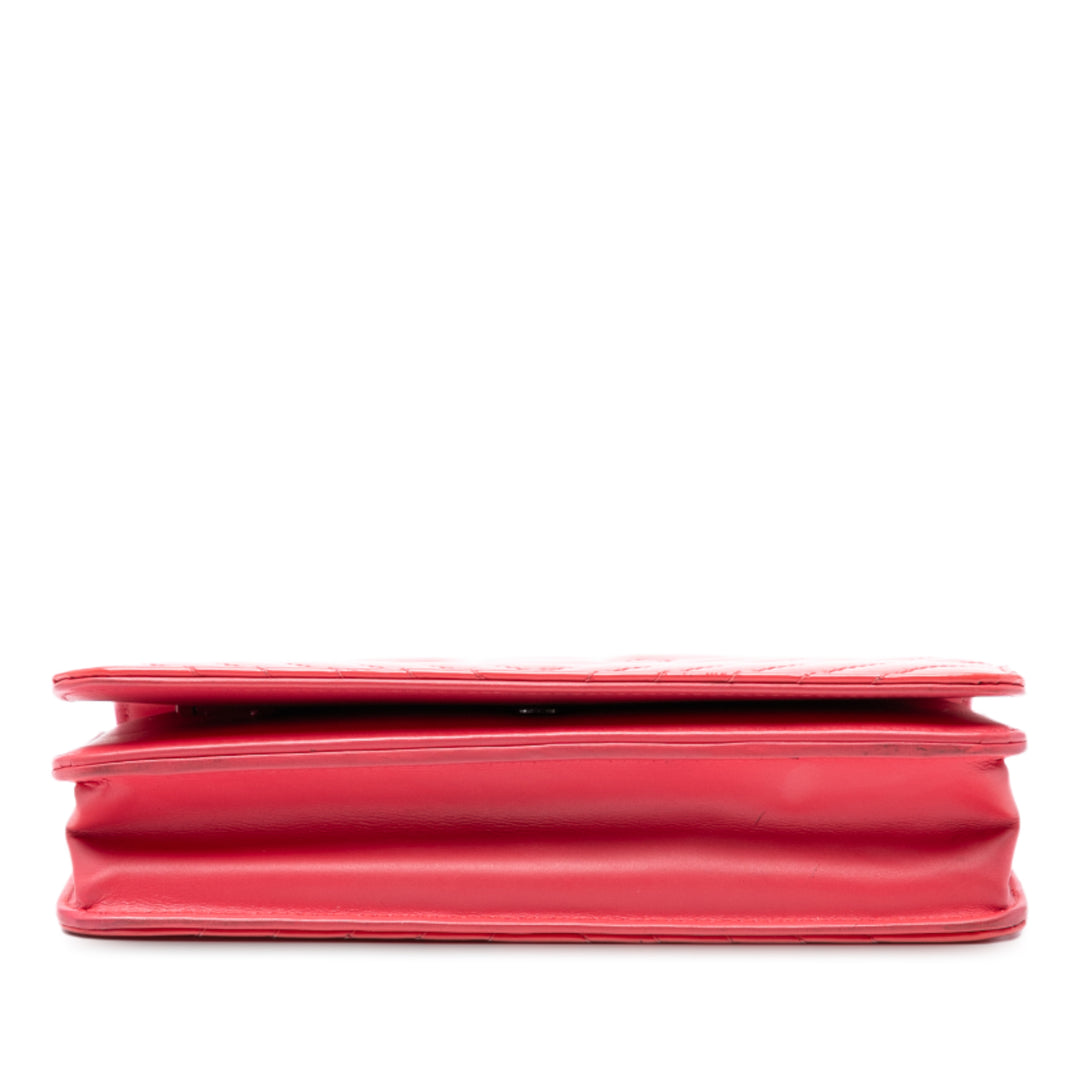 Chanel CC Diamond Matelassé Wallet on Chain Cuir