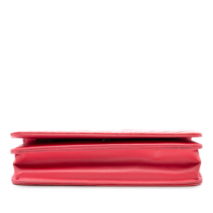 Chanel CC Diamond Matelassé Wallet on Chain Cuir