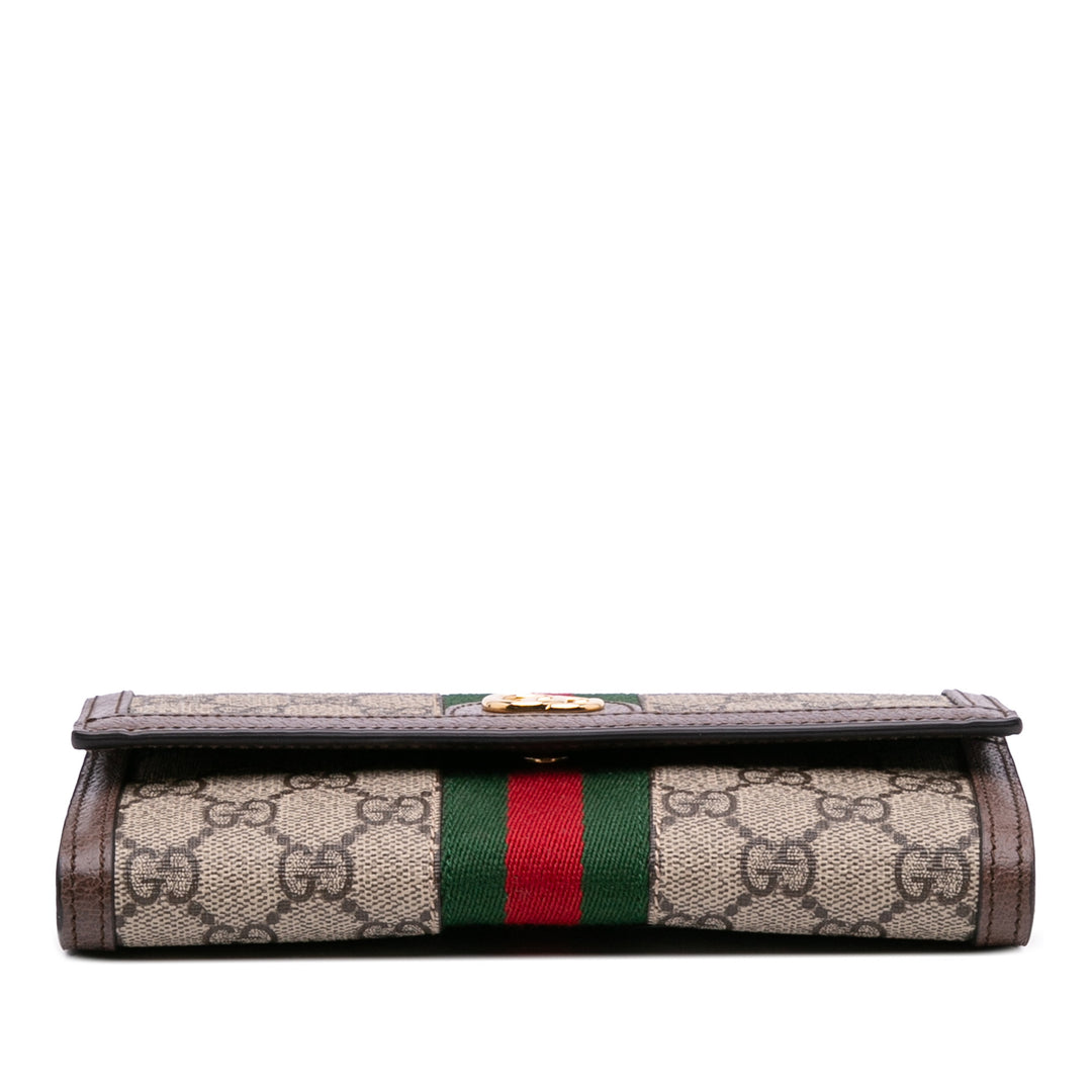 Gucci GG Supreme Web Ophidia Continental Wallet Marron