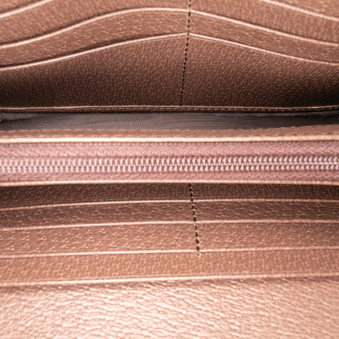 Gucci GG Supreme Web Ophidia Continental Wallet Marron