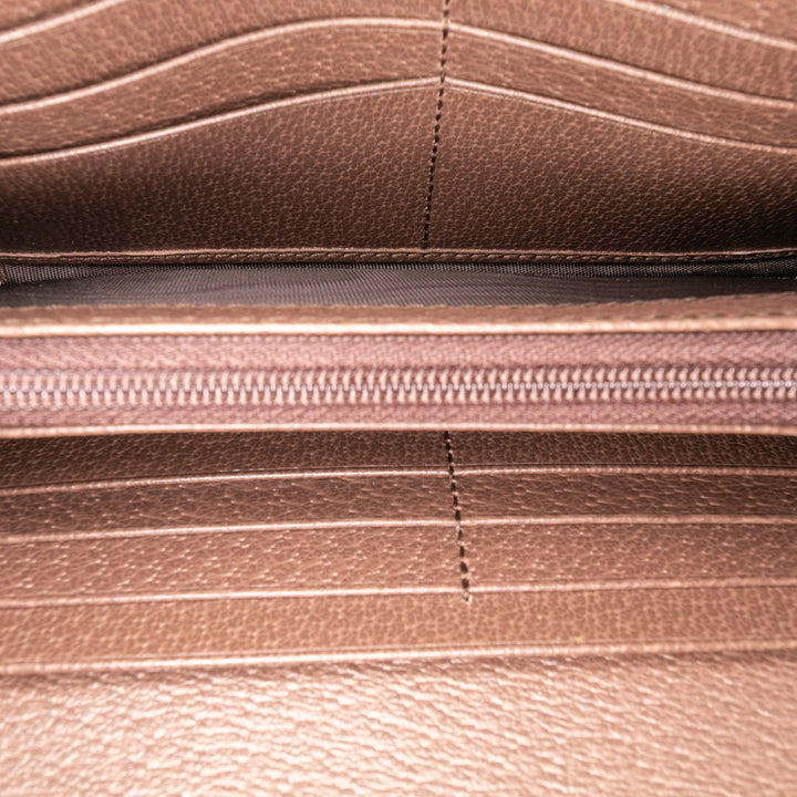 Gucci GG Supreme Web Ophidia Continental Wallet Marron