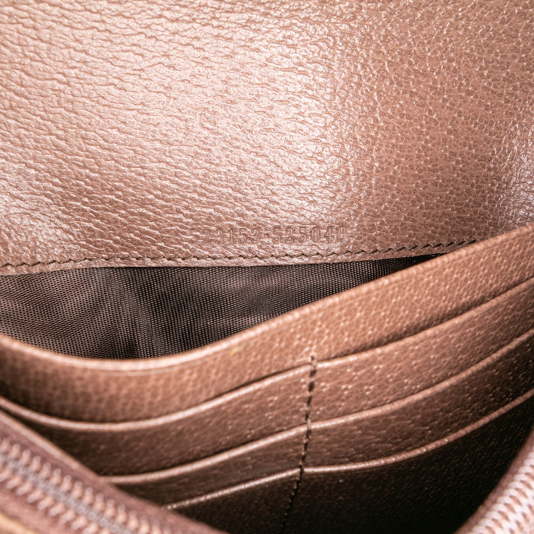 Gucci GG Supreme Web Ophidia Continental Wallet Marron