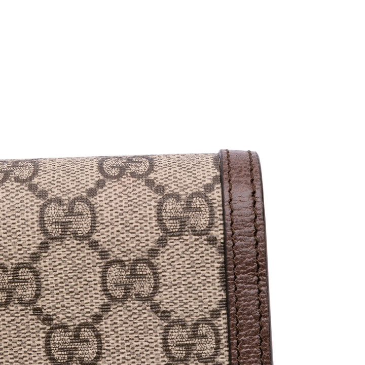 Gucci GG Supreme Web Ophidia Continental Wallet Marron