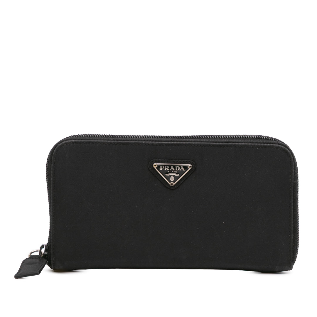 Tessuto Zip Around Long Wallet Black - Gaby Paris