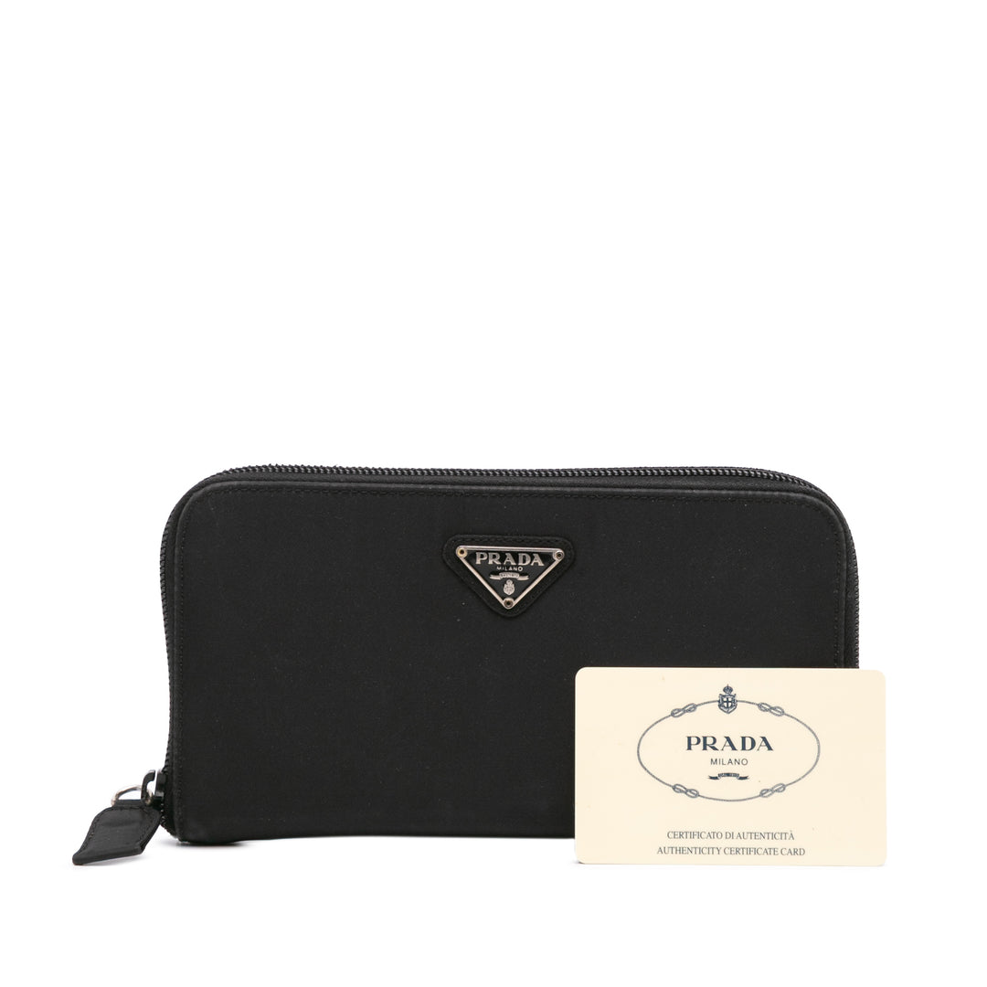 Tessuto Zip Around Long Wallet Black - Gaby Paris