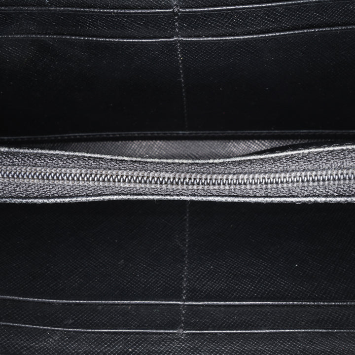 Tessuto Zip Around Long Wallet Black - Gaby Paris
