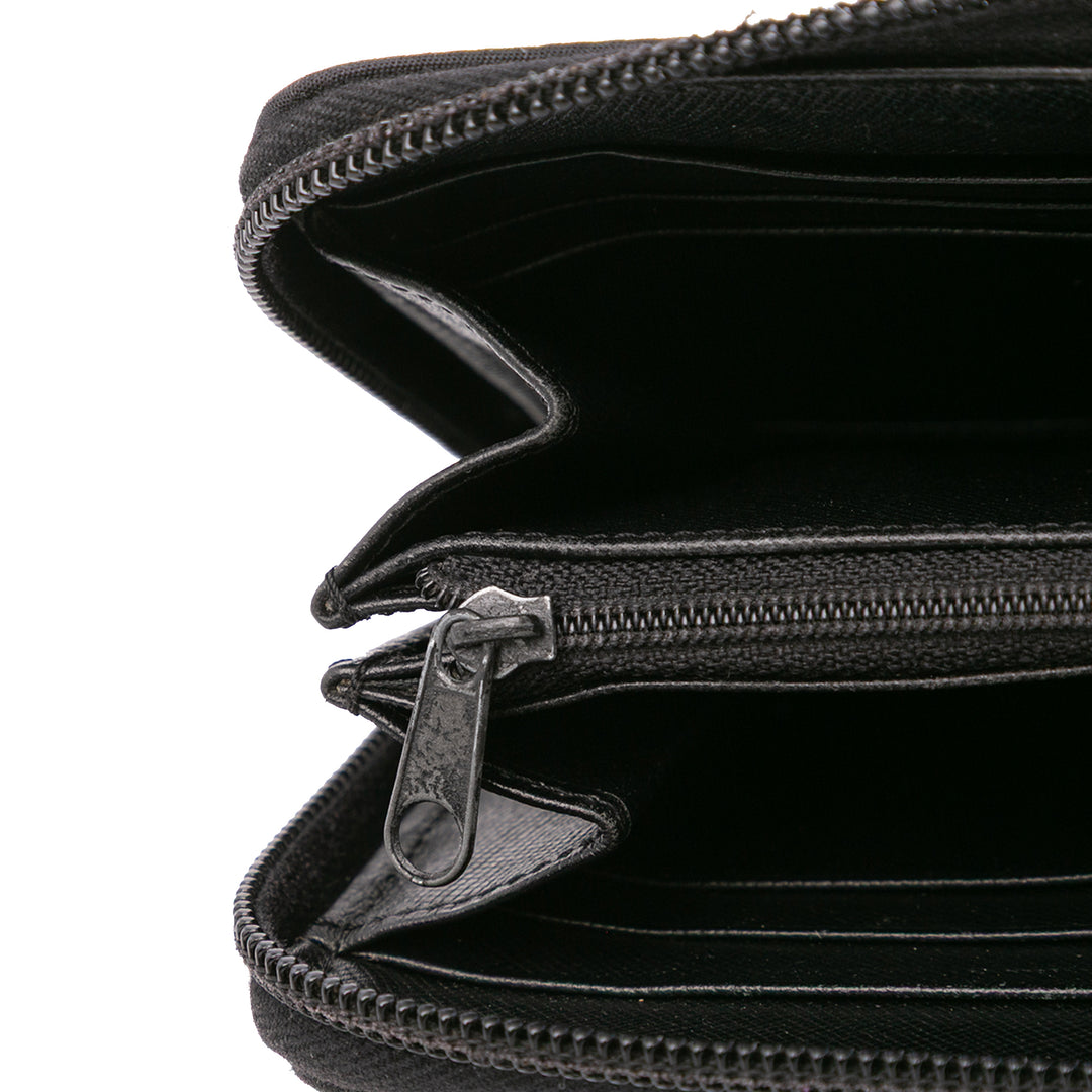 Tessuto Zip Around Long Wallet Black - Gaby Paris