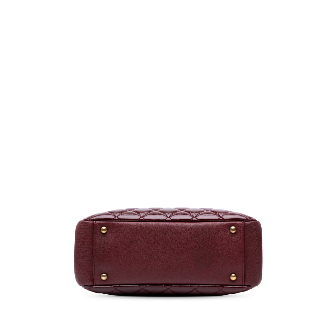 Paris Salzburg Small Patent and Goatskin CC Eyelet Tote Red - Gaby Paris
