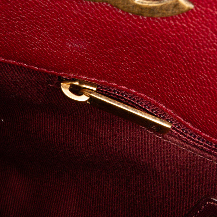 Paris Salzburg Small Patent and Goatskin CC Eyelet Tote Red - Gaby Paris